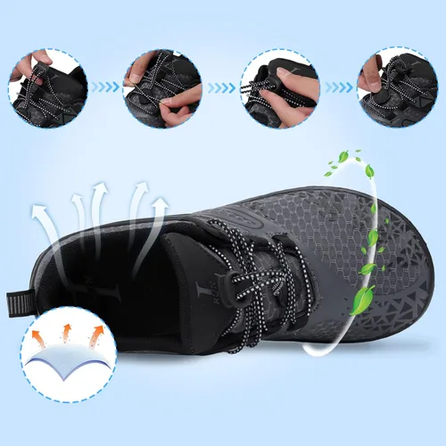 Vista 8 de L-RUN Zapatos de agua para hombre y mujer, zapatos de agua descalzos para senderismo, secado rápido, calcetines acuáticos para natación, buceo
