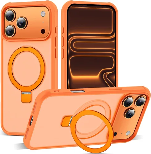 Vista 76 de SKYLMW - Funda compatible con iPhone 11 de 6.1 pulgadas, con soporte magnético invisible tipo anillo, funda translúcida de grado militar, compatible
