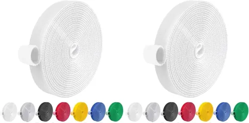 Vista 33 de IFNOW Cinta de Gancho y Bucle de 32 Pies Cinta de Sujeción Reutilizable Bridas para Cables de Doble Cara de Gancho y Bucle Gestión de Cables