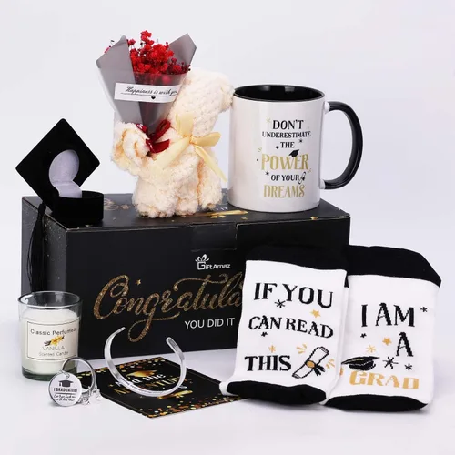 Vista 4 de GiftAmaz Juego de regalos de graduación 2026 para ella, cesta de regalo de felicitaciones de graduación de clase 2026, incluye taza de café