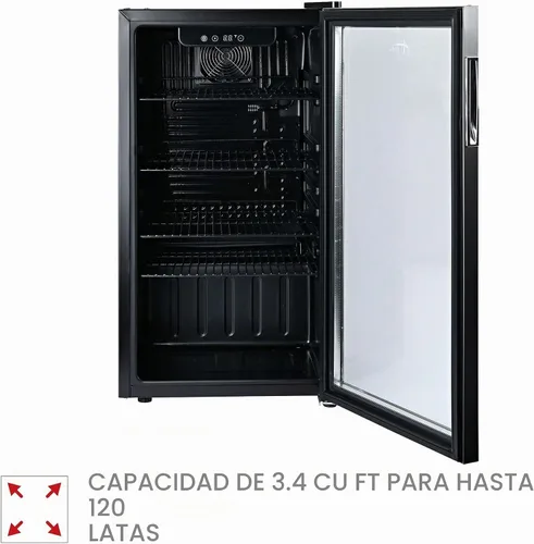 Vista 3 de Alera Enfriador de bebidas de 3.4 pies cúbicos, acero inoxidable/negro