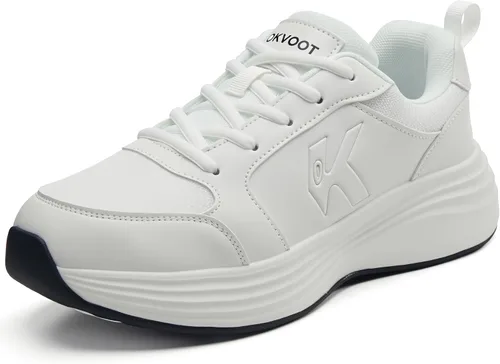 Vista 9 de Zapatos de correr para mujer para caminar de cuero: cómodos, absorbentes de golpes, transpirables, ligeros, antideslizantes, atléticos, de moda