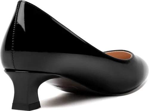 Vista 3 de AMBELIGHT Zapatos de tacón bajo para mujer, estilo casual, puntiagudo, de gamuza, para oficina, gatito, de 1.5 pulgadas