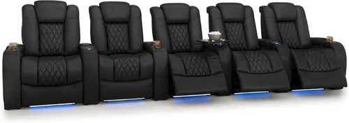 Vista 115 de Seatcraft Asiento de cine en casa Diamante Marrón Reclinable Individual