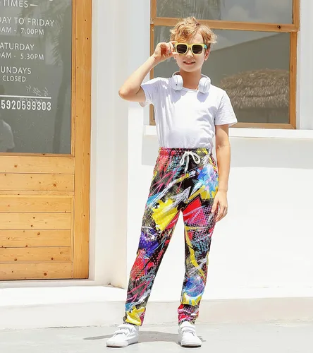 Vista 2 de uideazone 6-13T - Pantalones deportivos divertidos con gráficos en 3D para niños, pantalones deportivos para deporte, gimnasio, casual