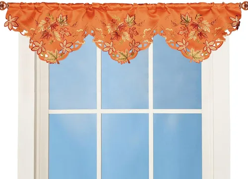 Vista 6 de Cenefa de Cortina de Ventana de Cocina con Bolsillo para Barra Bordada de Bastón de Caramelo de Navidad y Fiestas A 58 × L 14 Pulgadas
