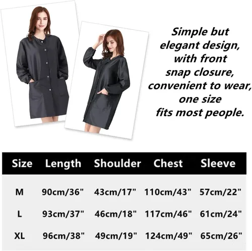 Vista 5 de TOPTIE Negro Salón Smock Peluquero Ropa de Trabajo Peluquería Cabo Estilista Peluquero Chaqueta de Peluquero Mascotas