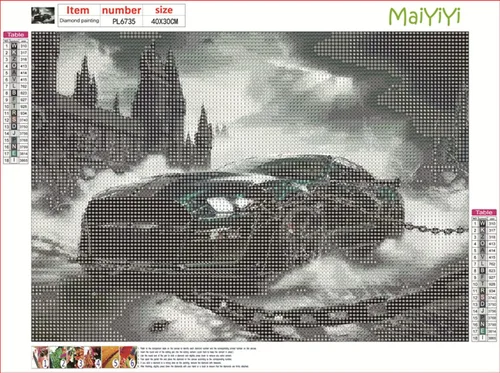Vista 2 de MaiYiYi - Kit de pintura de diamantes de carreras del infierno, taladro redondo completo 5D, pintura de diamantes para automóvil deportivo, pintura