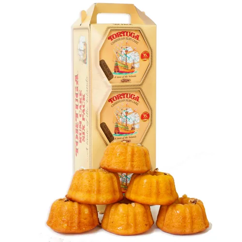 Vista 38 de Tortuga - Paquete de regalo de surtido de pasteles de ron caribeño de 4 onzas