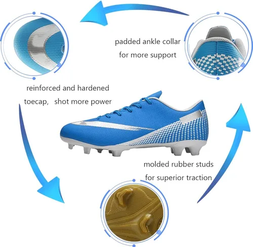 Vista 4 de Aiqzsh Zapatos deportivos de fútbol para hombre, zapatos de fútbol profesionales transpirables para deportes al aire libre, correr, competición
