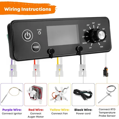 Vista 4 de Stanbroil Placa de control de repuesto para parrilla Pit Boss/ahumador, controlador con módulo de pantalla LCD reemplaza Pitboss AC03P9, 120V 60Hz