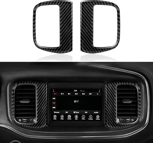 Vista 29 de Coche cambio cambio panel cubierta calcomanías para 2011 2012 2013 2014 Dodge cargador accesorios fibra carbono interior pegatinas