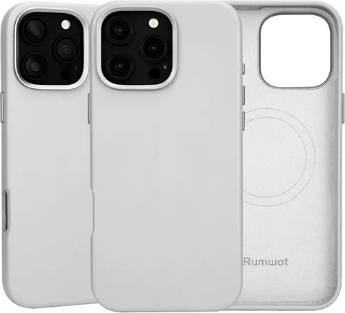 Vista 28 de Funda de cuero genuino para iPhone 13 Pro, cuero de grano completo, compatible con MagSafe y carga inalámbrica, bisel de la cámara con botones