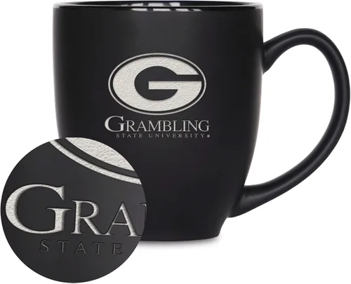 Vista 177 de Rico Industries - Taza de cerámica mate negra con grabado láser estándar de 15oz para NCAA (escuelas T & U) - Para bebidas calientes o frías
