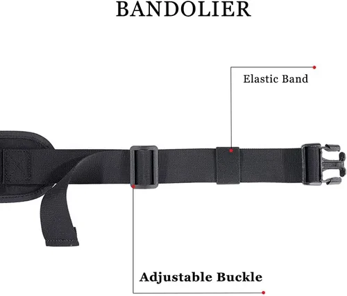 Vista 6 de EXCELLENT ELITE SPANKER - Bandolera para 24 cartuchos de escopeta, bandolera para cartuchos de escopeta, soporte para hombro, bandolera