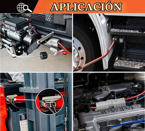 Vista 5 de CESFONJER 50A Conector de Conexión/Desconexión Rápida de Batería con Cable Conector de Batería de 10AWG y Anillo O, para Montacargas Eléctrico