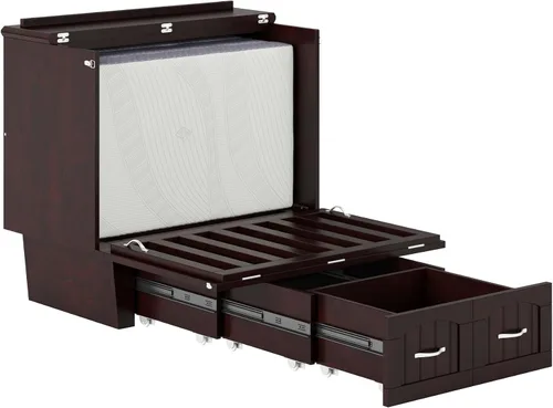 Vista 13 de Atlantic Furniture Nantucket Murphy - Cómoda de cama con estación de carga y colchón, individual, expreso, modelo: AC592141 Espresso