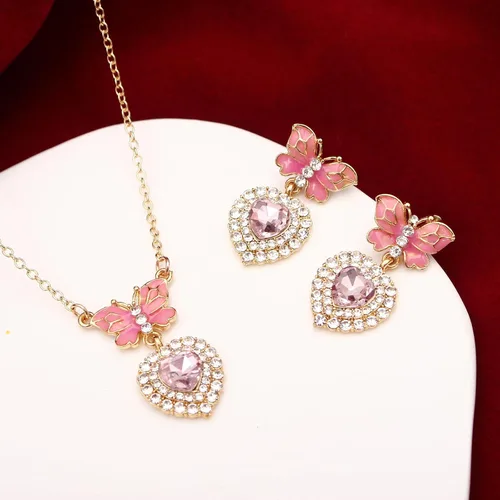 Vista 2 de Collar con colgante de mariposa chapado en oro de 18 quilates y platino estilo Y2K para mujeres, niñas, adolescentes, amigas, amistades, fiestas