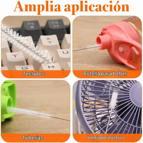 Vista 6 de Paquete de 10 popotes de repuesto para Stanley Quencher de 14/20 onzas, paquete de 6 popotes reutilizables de plástico transparente con 4 cepillos
