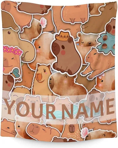 Vista 14 de Capybara - Manta de regalo de 30 x 40 pulgadas, manta de franela de felpa suave y cálida para sofá, cama y sofá