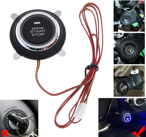 Vista 3 de Sistema de Alarma de Coche RFID Botón de Arranque con Pulsador y Sistema de Entrada sin Llave para Vehículo Protección de Arranque de Doble Capa