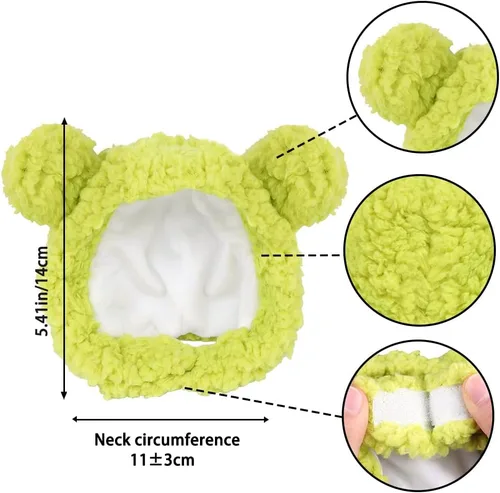 Vista 2 de JOICEE - Lindo disfraz de gato - Cálido sombrero de oso para mascotas pequeñas (color aguacate)