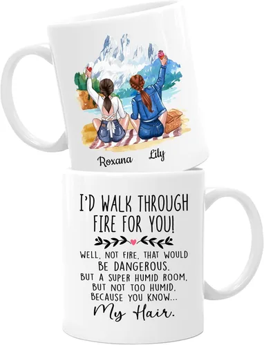 Vista 16 de Taza de café personalizada de la amistad para mejor amiga, regalo de taza del día de Galentine, regalo de taza de Navidad, taza de café