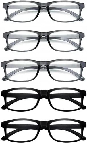 Vista 10 de Paquete de 5 lentes de lectura con bloqueo de luz azul, lentes de lectura para mujeres y hombres, filtro antirayos ultravioleta/reflejo, anteojos