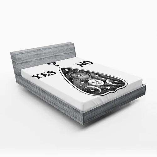 Vista 43 de Ambesonne Juego de sábanas bajeras veganas, ilustración de plátanos simétricamente alineados con patrón de frutas exóticas, funda de cama