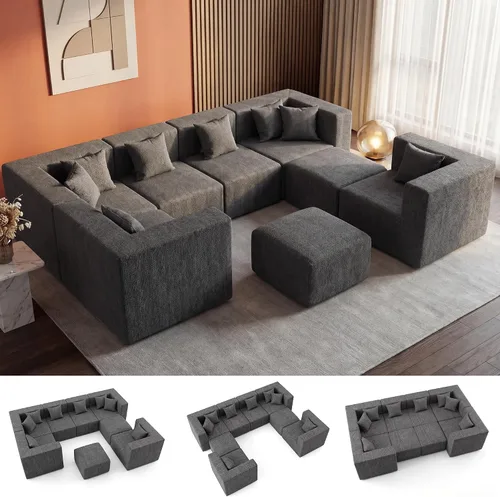 Vista 61 de MONVANE Sofá cama convertible de 55.5 pulgadas, sofá cama 2 en 1 sin hueso con bolsillo de almacenamiento, cómodo sofá de asiento profundo