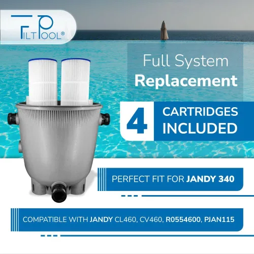 Vista 8 de FP-2785 - Cartucho de filtro de piscina paquete de 4 para Jandy CL340 Sustituye a R0554500 Filtración eficiente, fácil ajuste Filtpool