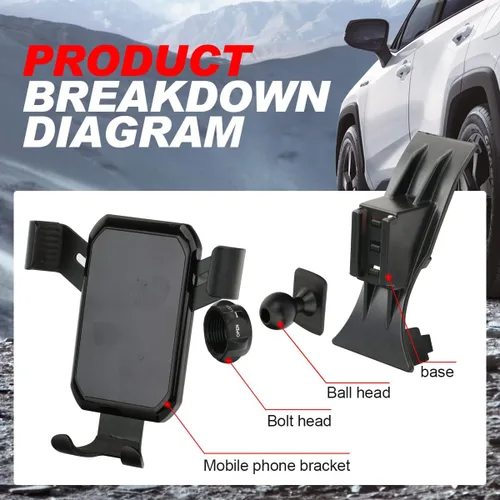 Vista 3 de Soporte de teléfono compatible con Ford Mustang 2015 2016 2017 2018 2019 2020 2021 2022, soporte de teléfono celular para tablero de automóvil