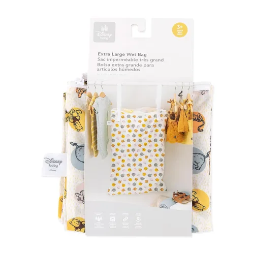 Vista 6 de Bumkins Disney Bolsa impermeable colgante para cosas mojadas grande para bebé, lavandería, ropa sucia, viaje, traje de baño, pañales de tela C3