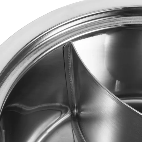 Vista 3 de ERINGOGO Olla caliente con divisor, olla antiadherente de acero inoxidable para Shabu Shabu, olla de sopa de doble cara, china para inducción