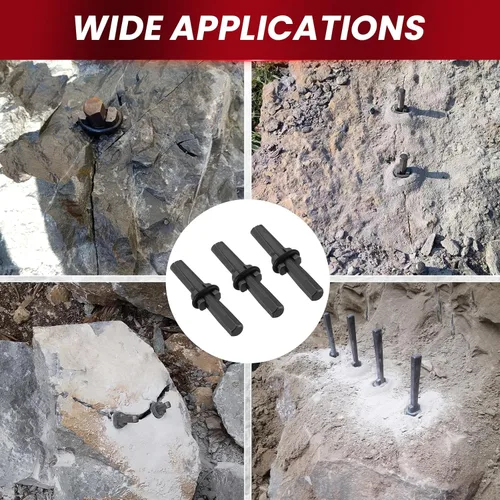 Vista 6 de Cuñas de cuña y plumas de 5/8 pulgadas 10 herramientas de mano para división de piedra de roca de granito de mármol de hormigón