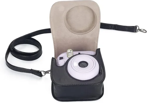Vista 6 de Phetium Instant Mini 12 - Funda protectora para cámara compatible con Instax Mini 12 11, bolsa de piel sintética con bolsillo y correa de hombro