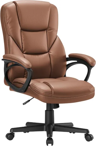 Vista 9 de Shahoo Silla de oficina ergonómica ajustable ejecutiva con reposabrazos abatibles, silla giratoria de piel sintética para computadora en casa Negro