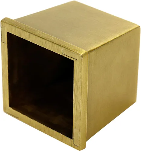 Vista 7 de Funda cuadrada para patas, 1 pulgada, tono dorado cepillado, altura de 1.2