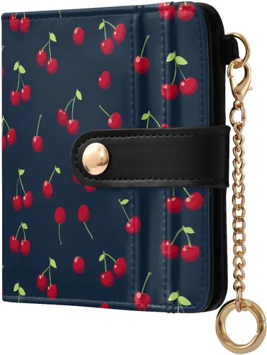 Vista 30 de Red Heart Black - Cartera para mujer, con bloqueo RFID, pequeña, delgada, tarjetero, plegable, compacta, de piel sintética, con bolsillo