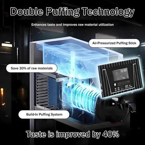 Vista 6 de Máquina de helado de servicio suave para uso comercial y doméstico, 8.8-11.0 lbs/H, panel táctil LCD, limpieza automática, sistema de Metálico