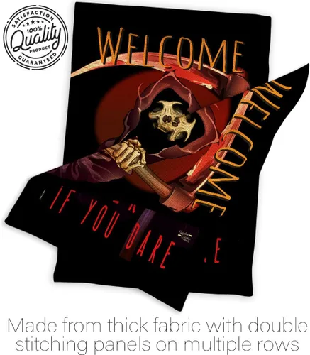 Vista 7 de Bandera Enter If You Dare House – Juego de bandera para otoño, Halloween, bruja, truco o trato, noche espeluznante, gato negro, temporada