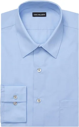 Vista 3 de Van Heusen - Camisa de popelina para hombre, color sólido, ajustado