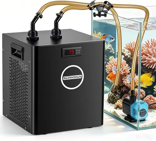 Vista 10 de BAOSHISHAN 1/13 HP Enfriador de acuario 26 galones 100L sistema de refrigeración por agua Quiet Compressor Refrigeration, Precise Cooling Aquarium