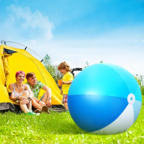 Vista 6 de Ceenna 2 Piezas Pelotas de Playa Gigantes de 60 Pulgadas Pelotas Inflables Grandes de Juguete para Piscina Juguetes de Natación de Verano Fiestas