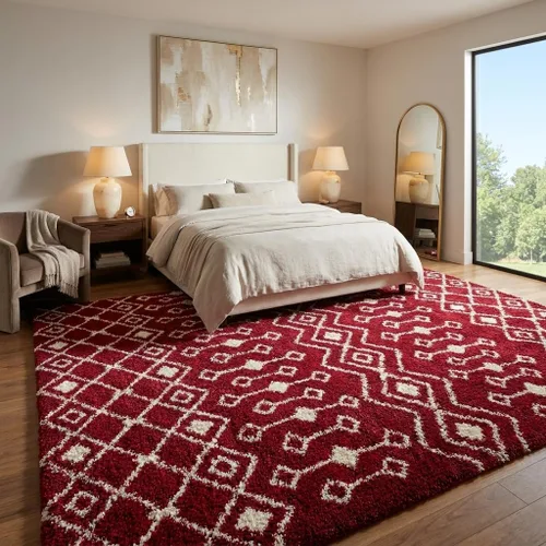 Vista 69 de Unique Loom Moroccan Trellis Shag Collection - Alfombra de área - Meknes (2 pies 2 pulgadas x 3 pies 1 pulgada, rectangular, marrón claro/marfil)