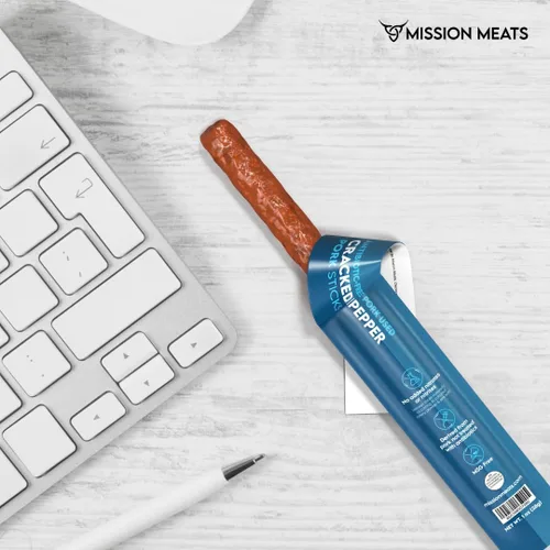 Vista 8 de Mission Meats - Palitos de cerdo de pimienta agrietada sin antibióticos sin azúcar, bocadillos keto enteros 30 sin nitratos sin nitritos, bocadillos