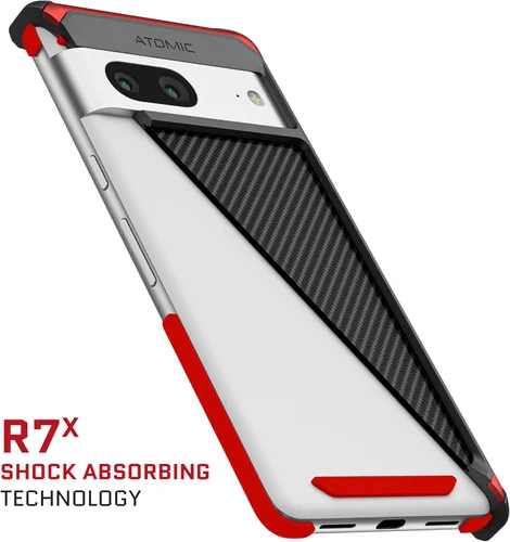 Vista 4 de Ghostek Atomic - Funda delgada transparente, parachoques de aluminio, protección resistente a prueba de golpes para Google Pixel 7 (6.3 pulgadas)