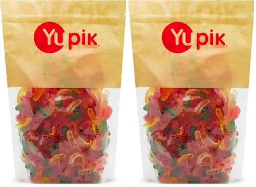Vista 9 de Yupik Caramelos de cereza agria, 2.2 lb (35.2 oz), paquete de 6, bolas con sabor a cereza, dulces y ácidos, gomitas rojas masticables, dulces
