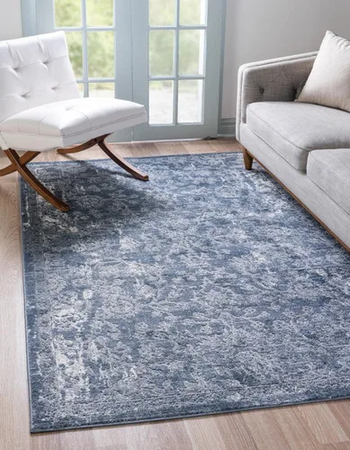 Vista 28 de Unique Loom Portland Collection - Alfombra de área Albany (2 pies 2 pulgadas x 3 pies 1 pulgada, rectangular, azul/gris)