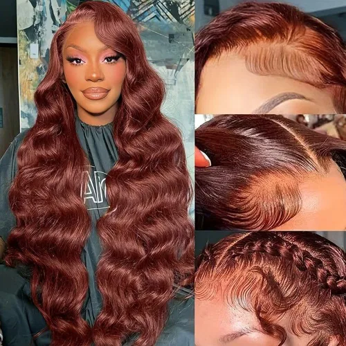 Vista 11 de Peluca Rubia Miel Cabello Humano Body Wave 13x6 Encaje Frontal Pelucas de Cabello Humano Para Mujeres Negras 22 Pulgadas